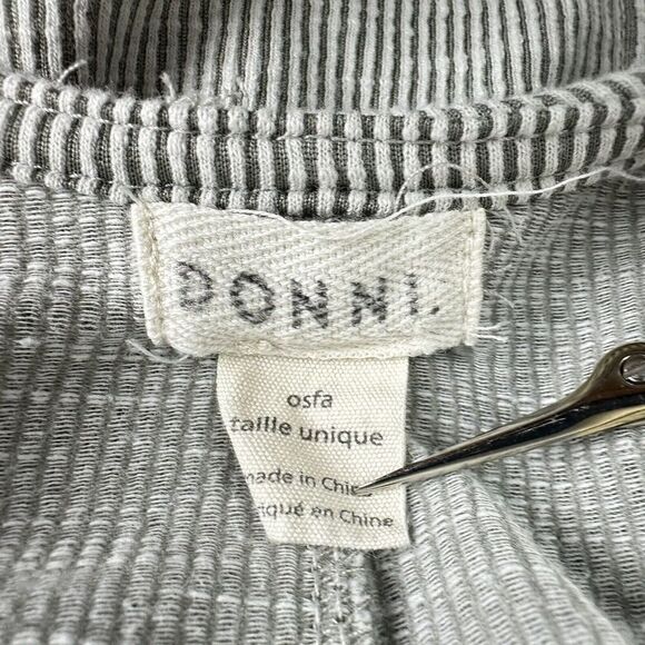 Anthropologie Donni Cardigan Sweater Duster Gray Striped OSFA One Size S M L XL - Picture 14 of 15